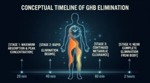 Halbwertszeit von GHB im Körper – GHB-Metabolismus verstehen: Zeitleiste von 20 bis 60 Minuten